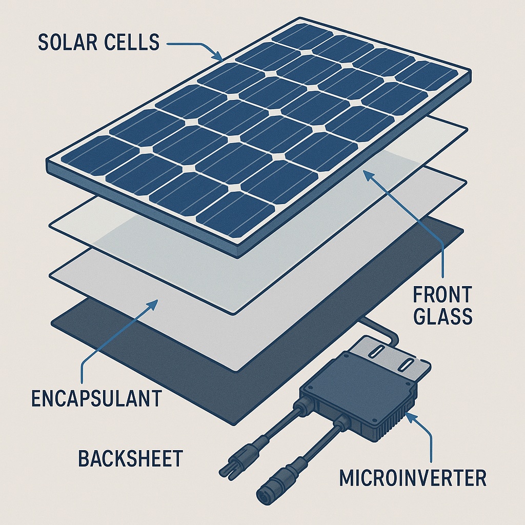 micro inverter component breakdown diagram
