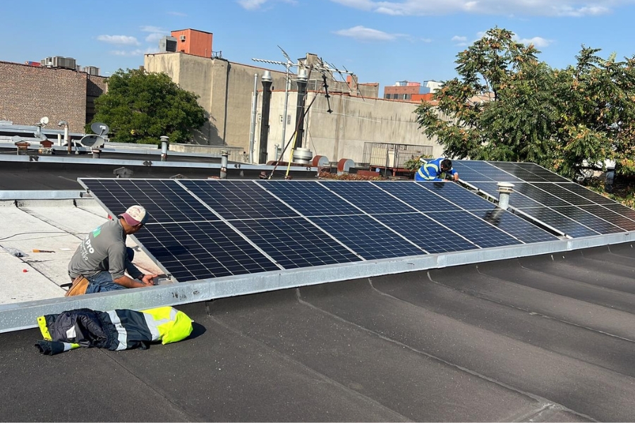 solar panel installation in brooklyn on roof