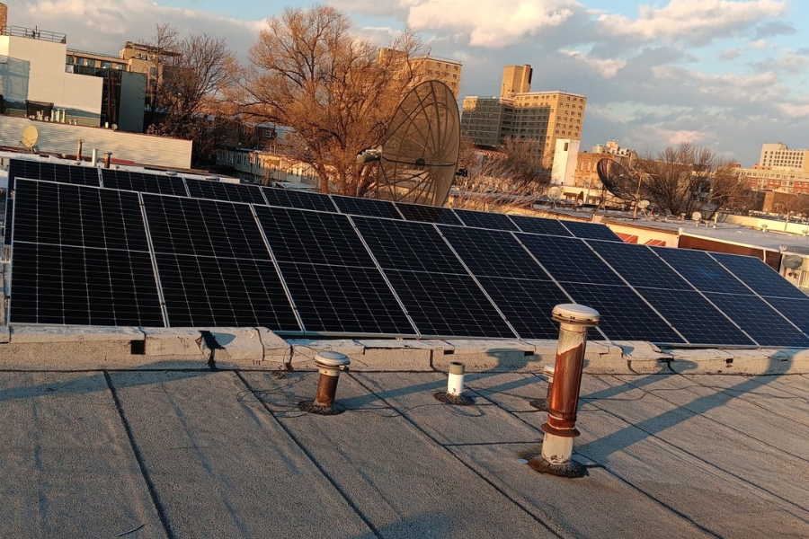 solar installation on a rooftop